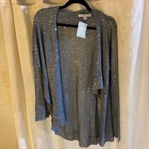 NWT| Boston Proper| Sparkle Cardigan Ash| Size S